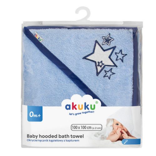 AKUKU A0663 -  Kapucnis Babatörölköző 100 x 100cm Kék