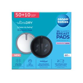   Canpol 3D-s Csúszásgátlós 1/655 - Melltartóbetét 50+10 db fekete