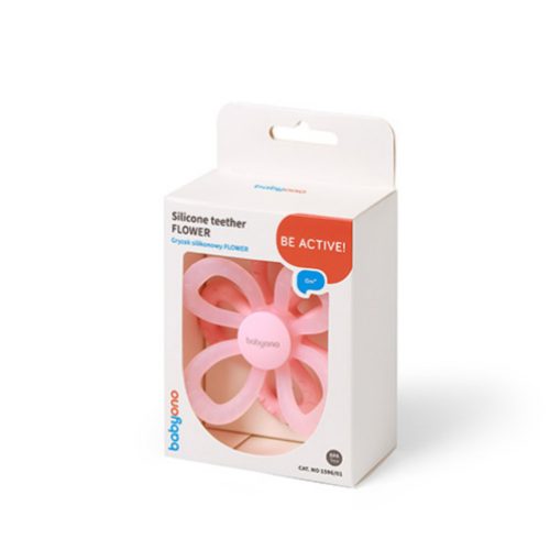 BabyOno 1596/01 - Szilikon Virág Rágóka Rózsaszín