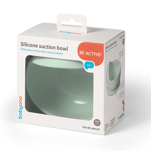 BabyOno 1481/03 -  Szilikon Tapadókorongos Tányér/Menta