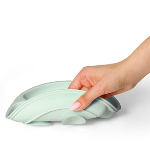 BabyOno 1482/03 -  Szilikon Tapadókorongos Lapos Tányér/Menta