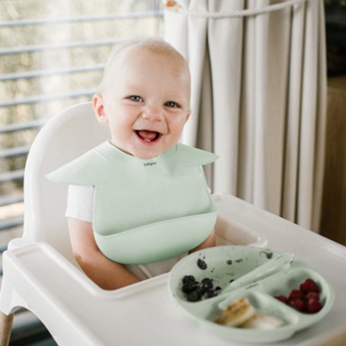 BabyOno 1482/03 -  Szilikon Tapadókorongos Lapos Tányér/Menta