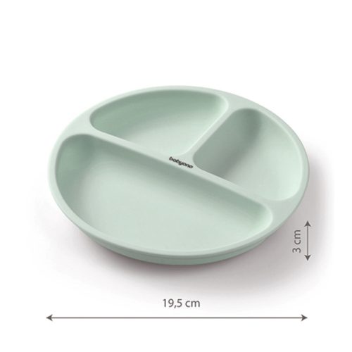 BabyOno 1482/03 -  Szilikon Tapadókorongos Lapos Tányér/Menta