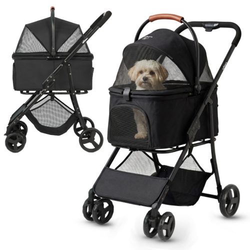 Qppet  - Bobbie Pet Black 6961 Kutya és Cica Babakocsi – babakocsi 6. kép