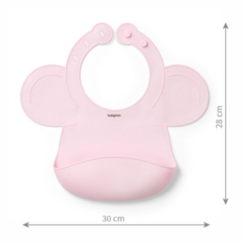 BabyOno 1639/02 - Szilikon Előke Állítható Rózsaszín