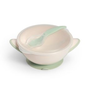   BabyOno 1063/07 -  Tapadókorongos Fedeles Tányér Kanállal/Zsálya