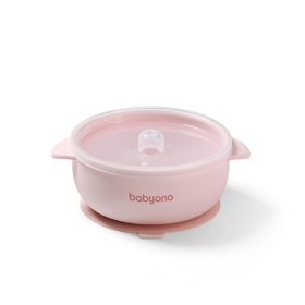   BabyOno 1662/02 -  Szilikon Tapadókorongos Tányér Fedéllel/Pink