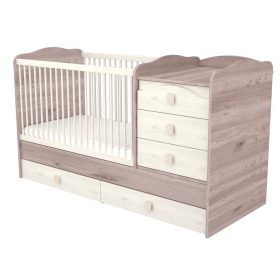 Timba - Viki Krém-Fűz 5 Fiókos maxi kombi kiságy