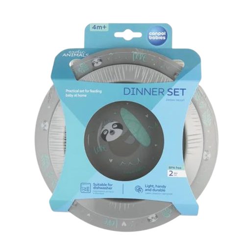 Canpol 56/523 - Tányér Étkészlet Exotic Animals Szürke