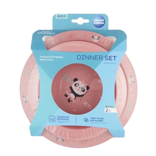 Canpol 56/523 - Tányér Étkészlet Exotic Animals Pink