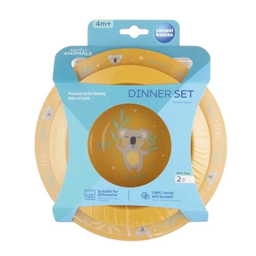 Canpol 56/523 - Tányér Étkészlet Exotic Animals Sárga