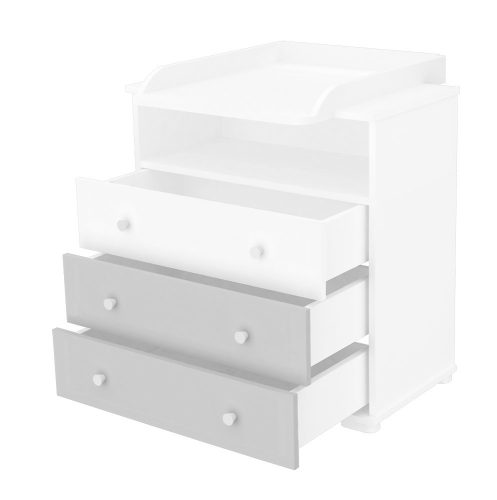 Timba - Erik Ezüst-fehér 80-as Komód