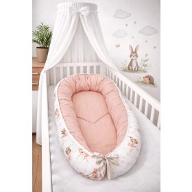 Babafészek – Púder Tánc minta – 100% pamut, puha kuckó újszülötteknek – Zsebi Baba Shop