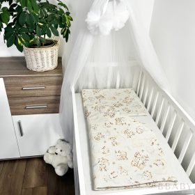 Állatbarát Álom bézs – 2 részes babaágynemű szett bébi állatokkal, 100% pamut – Zsebi Baba Shop