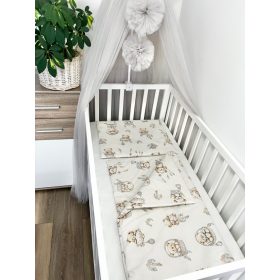 Álomfogó Maci 2 részes babaágynemű szett – bézs mackós mintával, 70x90 / 40x50 cm – Zsebi Baba Shop
