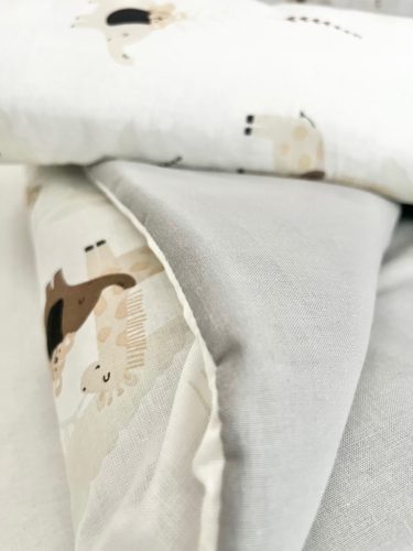 Szafari álom 2 részes babaágynemű szett – szafari és szürke pamut, 70x90 + 40x50 – Zsebi Baba Shop