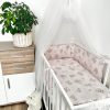 Álomfelhő rózsaszín – 3 részes babaágynemű szett szivárványos maci mintával – Zsebi Baba Shop