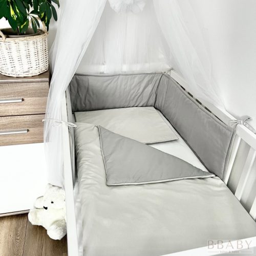 Hope szürke – 3 részes babaágynemű szett világos és sötétszürke árnyalatban, 100% pamut – Zsebi Baba Shop