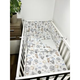 Bbaby 3 részes babaágynemű – Lufis Állatok, pamutvászon, párna, takaró, rácsvédő – Zsebi Baba Shop