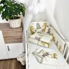 Sweet Time bézs – boldog bébi zsiráf és víziló mintás 4 részes babaágynemű szett – babatermék 2. kép