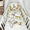 Sweet Time bézs – boldog bébi zsiráf és víziló mintás 4 részes babaágynemű szett – babatermék 3. kép