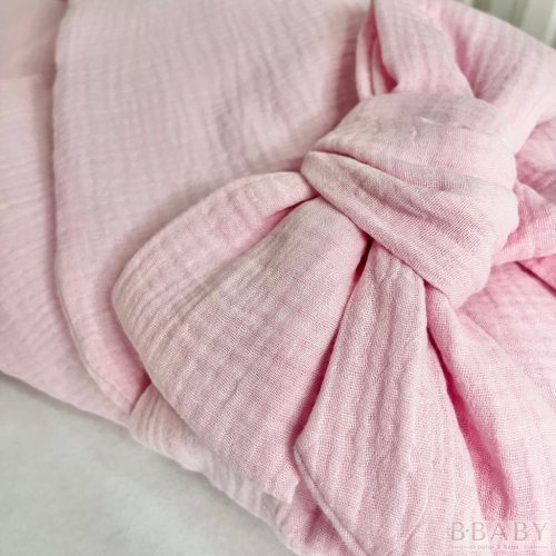 Rózsaszín muszlin kókuszpólya 75x75 cm – 100% pamut duplagéz, kókuszrost betéttel – Zsebi Baba Shop