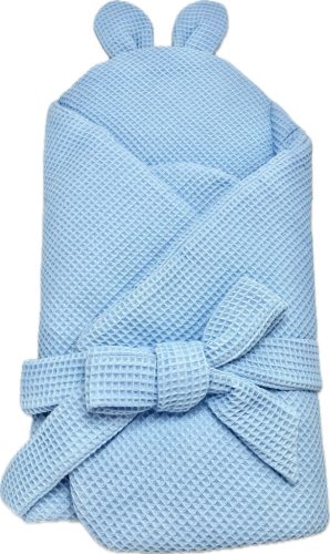 Babakék waffle kókuszpólya – 75x75 cm, kivehető kókuszbetéttel, újszülötteknek – Zsebi Baba Shop