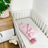 Kókuszpólya rózsaszín waffle pamutból – 75x75 cm, bababiztonság és kényelem újszülötteknek – Zsebi Baba Shop