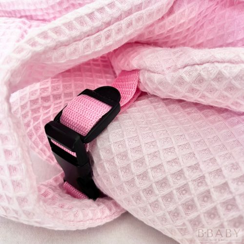 Kókuszpólya rózsaszín waffle pamutból – 75x75 cm, bababiztonság és kényelem újszülötteknek – Zsebi Baba Shop