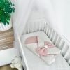 Kókuszpólya – Rachel púder pamut és krém minky, 80×80 cm – Kislányoknak, kókuszbetéttel és masnival – Zsebi Baba Shop