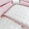 Kókuszpólya – Rachel púder pamut és krém minky, 80×80 cm – Kislányoknak, kókuszbetéttel és masnival – Zsebi Baba Shop
