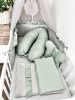Egyenes vonalú kismamapárna – Olíva zöld, cipzáros, levehető huzattal – kismamapárna 3. kép