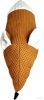 Rozsdi baby róka szundi hengerpárna – terra színű waffle és hófehér minky, 58×18 cm – babatermék 3. kép