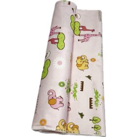 Babarózsaszín vízhatlan matracvédő lepedő 40x90 cm – szafari mintás, OEKO-TEX pamut, gumis sarkakkal – 2. kép