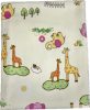 Halványsárga vízhatlan matracvédő lepedő 40x90 cm – szafari mintás, gumis rögzítéssel – 1. kép