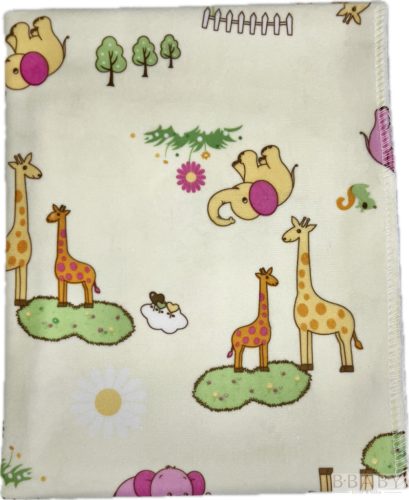 Halványsárga vízhatlan matracvédő lepedő 40x90 cm – szafari mintás, gumis rögzítéssel – 1. kép