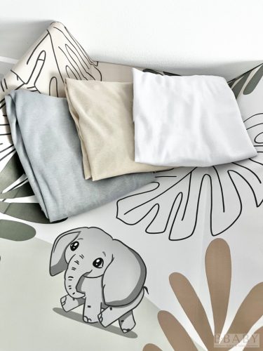 Szürke pelenkázólap huzat 50×70 cm – 100% pamut, gumis, ékes pelenkázóra – pelenkázólap-huzat 5. kép