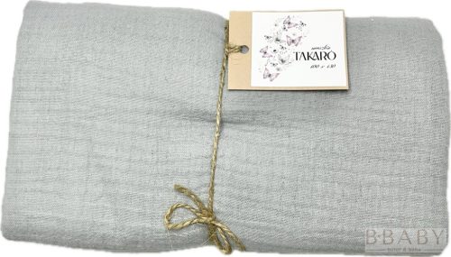 Szürke muszlin takaró – 100×130 cm, 100% pamut duplagéz nyári babatakaró modern árnyalatban – babatermék 1. kép