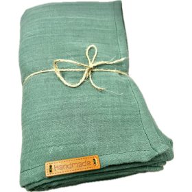 Smaragd muszlin babatakaró – 100x130 cm, nagy méretű duplagéz takaró kiságyba és pihenéshez – babatermék 2. kép