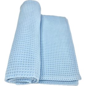 Babakék waffle babatakaró – 70x90 cm, légáteresztő pamut takaró babáknak – babatermék 2. kép