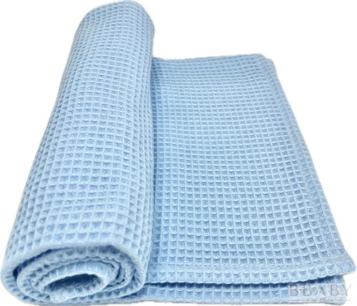Babakék waffle babatakaró – 70x90 cm, légáteresztő pamut takaró babáknak – babatermék 3. kép