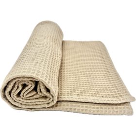 Mogyoró waffle babatakaró – 70x90 cm, természetes pamut takaró babáknak – babatermék 2. kép