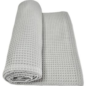 Szürke waffle babatakaró 70x90 cm – OEKO-TEX pamut, hőkiegyenlítő, légies textúra – babatermék 2. kép