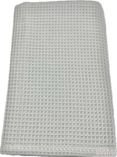Szürke waffle babatakaró 70x90 cm – OEKO-TEX pamut, hőkiegyenlítő, légies textúra – babatermék 4. kép