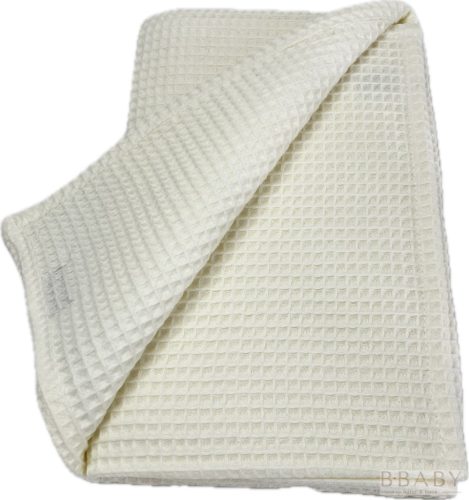 Vanília waffle babatakaró 70x90 cm – természetes pamut, OEKO-TEX, légáteresztő – babatermék 4. kép