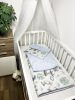 Bbaby 2 részes egybevarrt babaágynemű – Sün Balázs és erdei barátai, világoskék minkyvel – Zsebi Baba Shop
