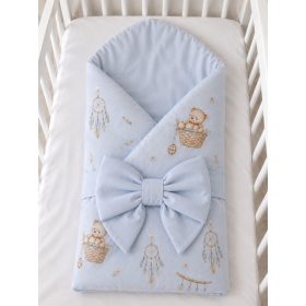 Kókuszpólya – Álomfogó Maci  75×75 cm – Pamutvászon, kókuszbetéttel – Zsebi Baba Shop