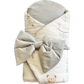 Kókuszpólya – Álomfogó maci minta, 75×75 cm – Pamutvászon, kivehető kókuszbetéttel – Zsebi Baba Shop