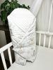 Bbaby kókuszpólya – Afrikai Kaland, halványszürke minky és zsiráfos pamutvászon, kivehető kókuszbetéttel – Zsebi Baba Shop