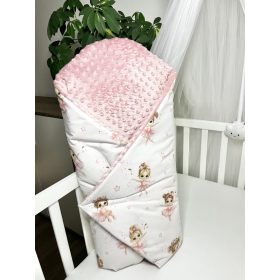 Bbaby kókuszpólya – Púdertánc minky, balerinás pamutvászon és kivehető kókuszbetét – Zsebi Baba Shop